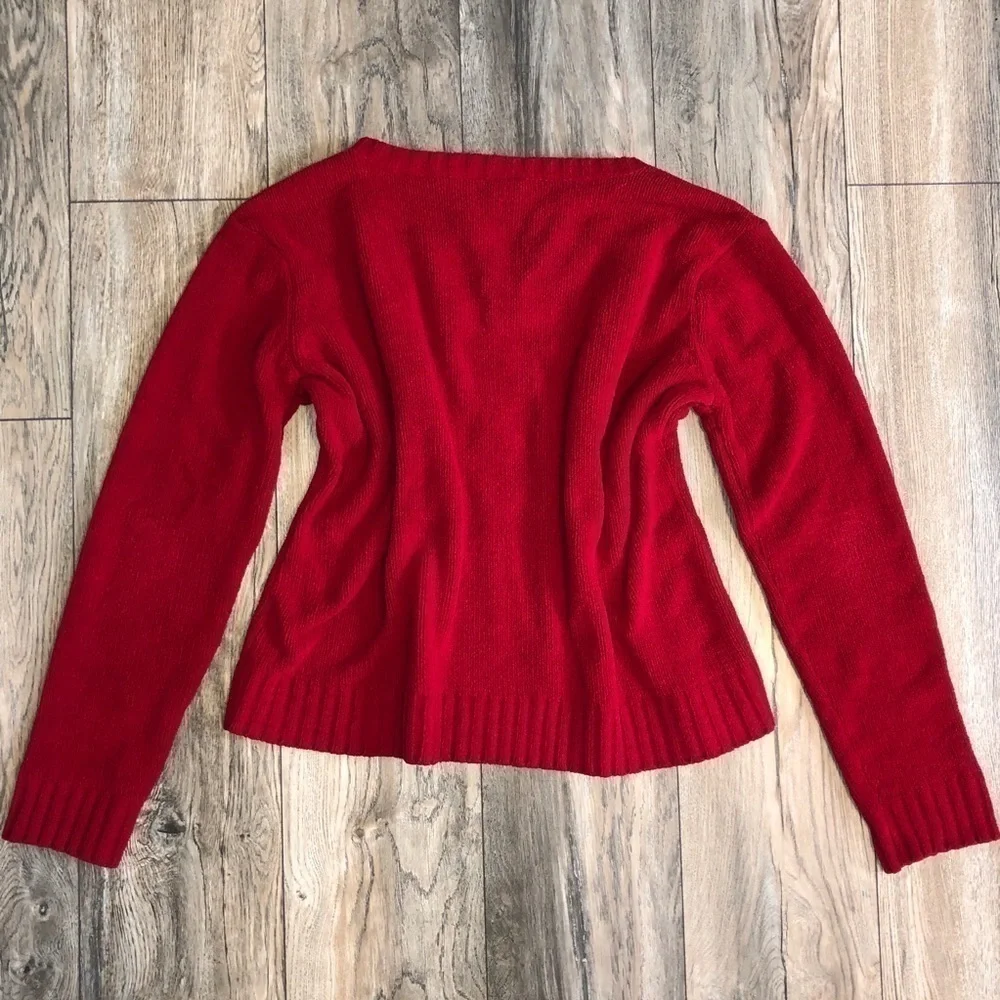 Basic Editions Red Cozy Cable Knit Chunky Oversized Sweater Size Large - Picture 6 of 8